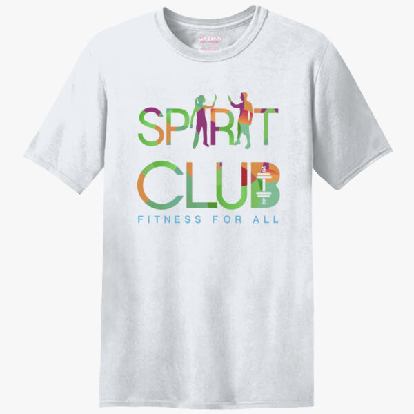 Spirt-Club I WORK OUT 100% Poly Cotton-Blend Feel Performance T-Shirt WHITE/SAFETY PINK/CHARCOAL Thumbnail