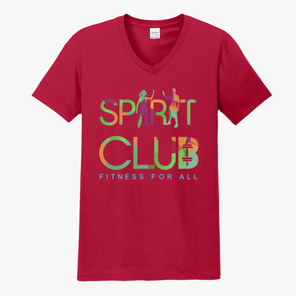 Spirit-Club WHAT MOVES YOU? 100% Ringspun Cotton Unisex V-Neck T-Shirt CHERRY RED/SPORT GREY/WHITE Thumbnail
